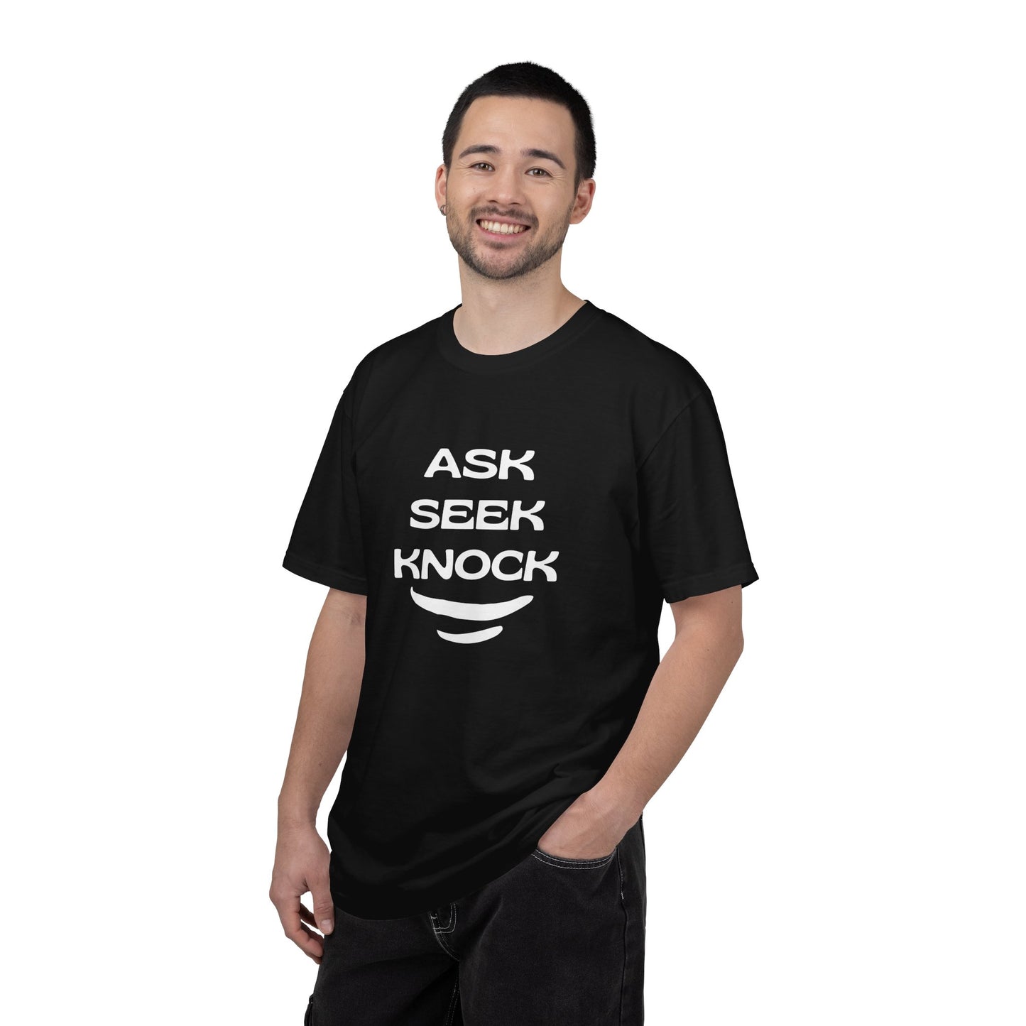Ask Seek Knock T-Shirt — Inspirational Faith Graphic Tee
