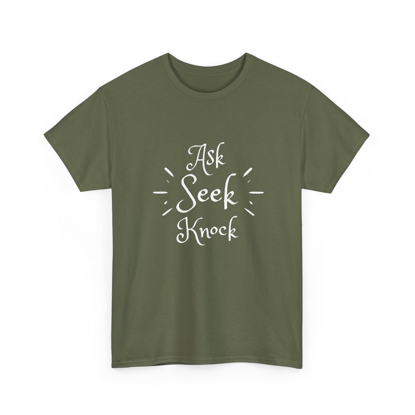 Ask Seek Knock Tee — Inspirational Christian Faith T-Shirt