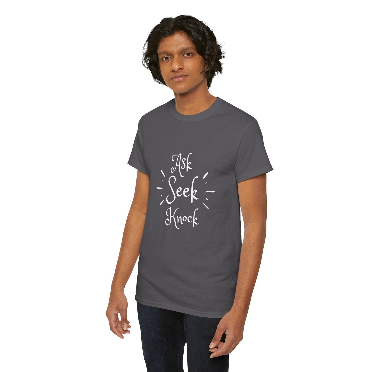 Ask Seek Knock Tee — Inspirational Christian Faith T-Shirt