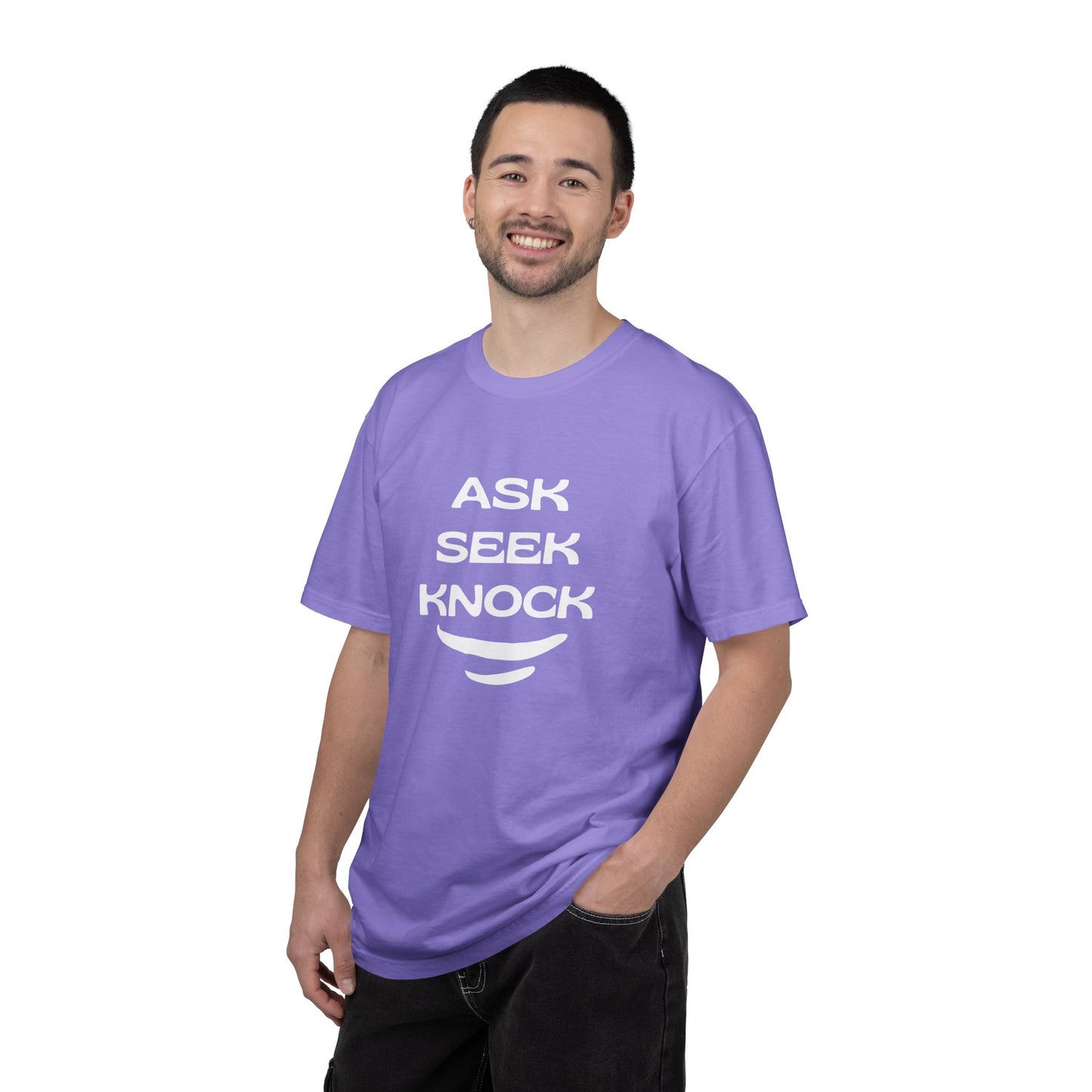 Ask Seek Knock T-Shirt — Inspirational Faith Graphic Tee