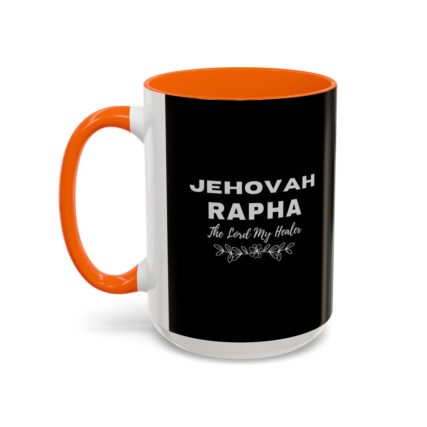 Jehovah Rapha Coffee Mug – 'The Lord My Healer' Black Accent Mug (11/15oz)