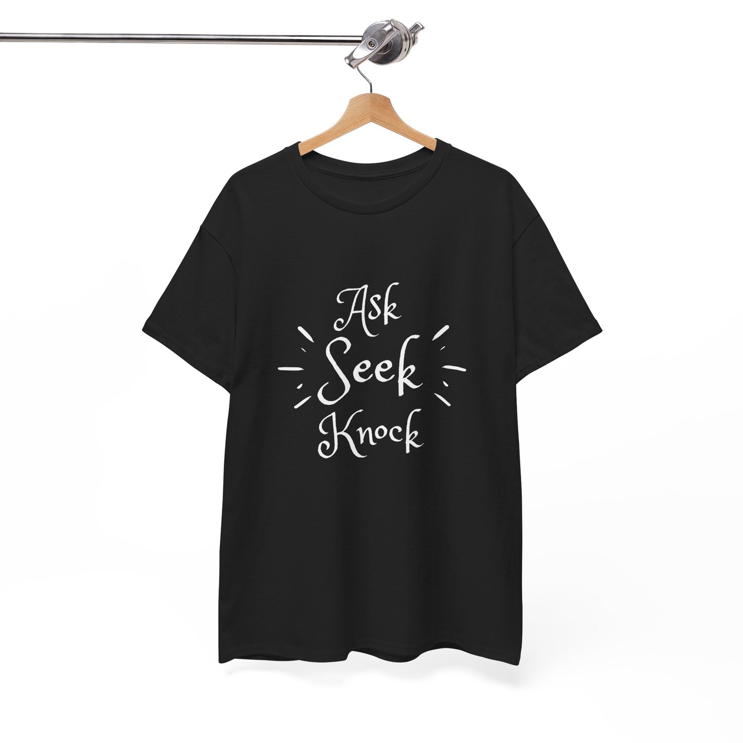 Ask Seek Knock Tee — Inspirational Christian Faith T-Shirt