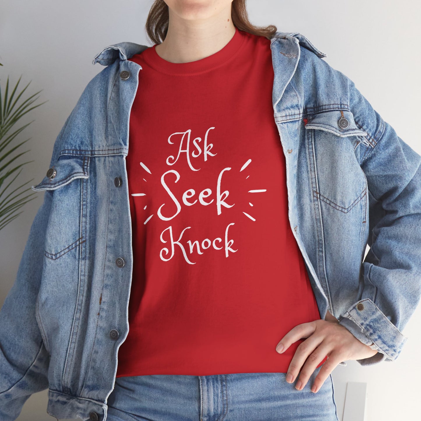 Ask Seek Knock Tee — Inspirational Christian Faith T-Shirt