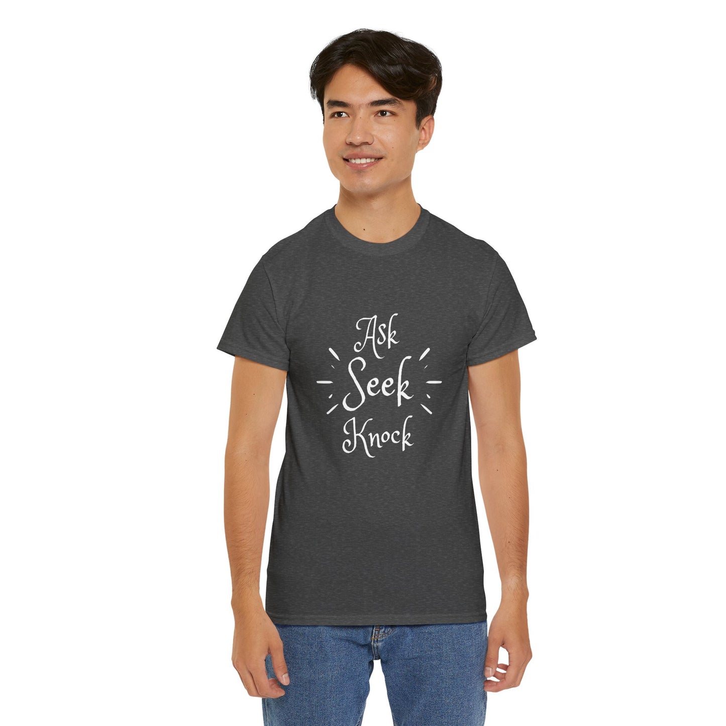 Ask Seek Knock Tee — Inspirational Christian Faith T-Shirt