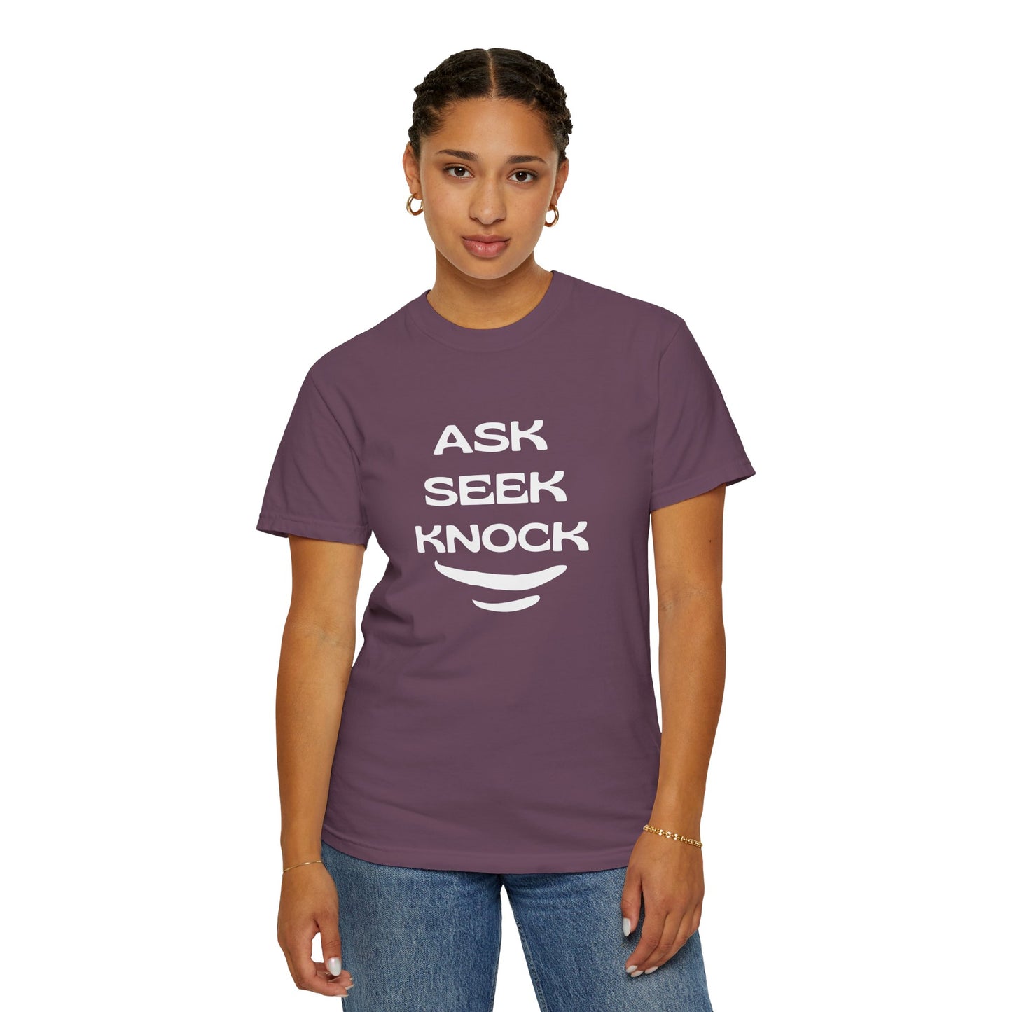 Ask Seek Knock T-Shirt — Inspirational Faith Graphic Tee