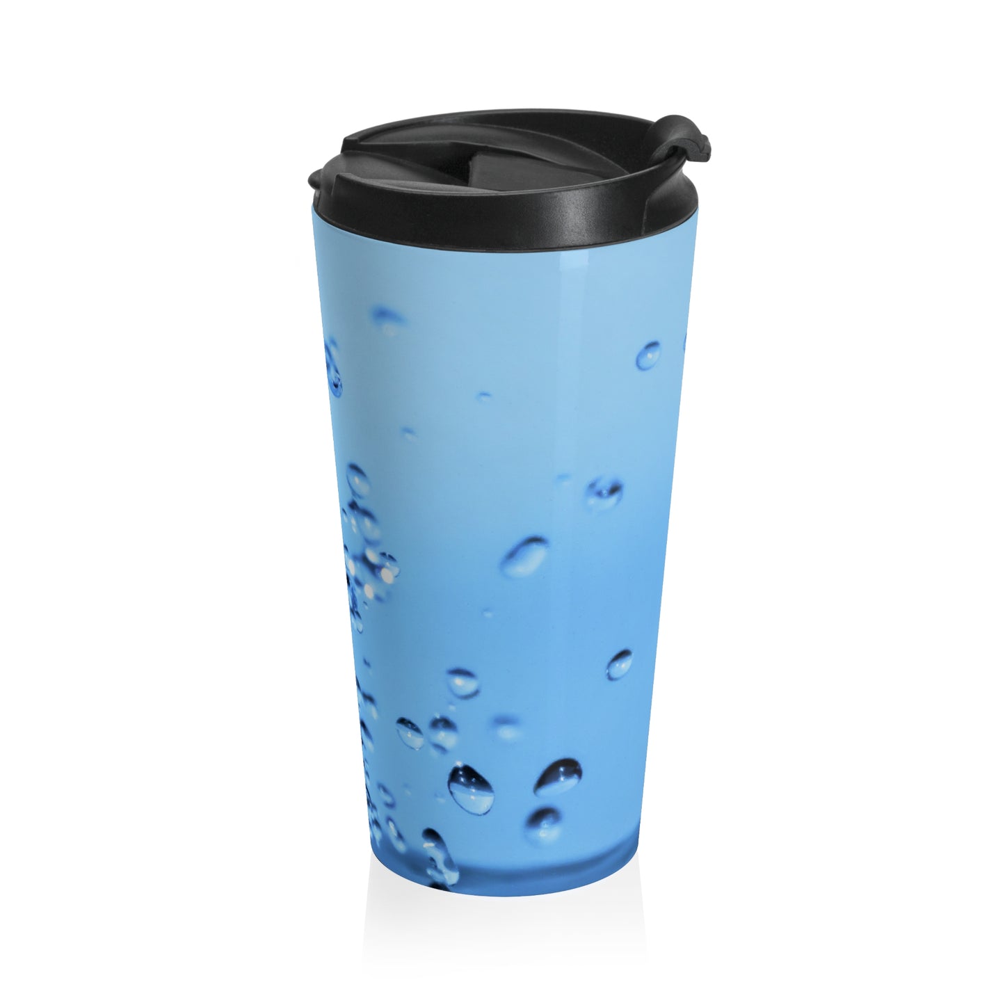 Blue Water Droplets Stainless Steel Travel Mug — Insulated Bubble Design