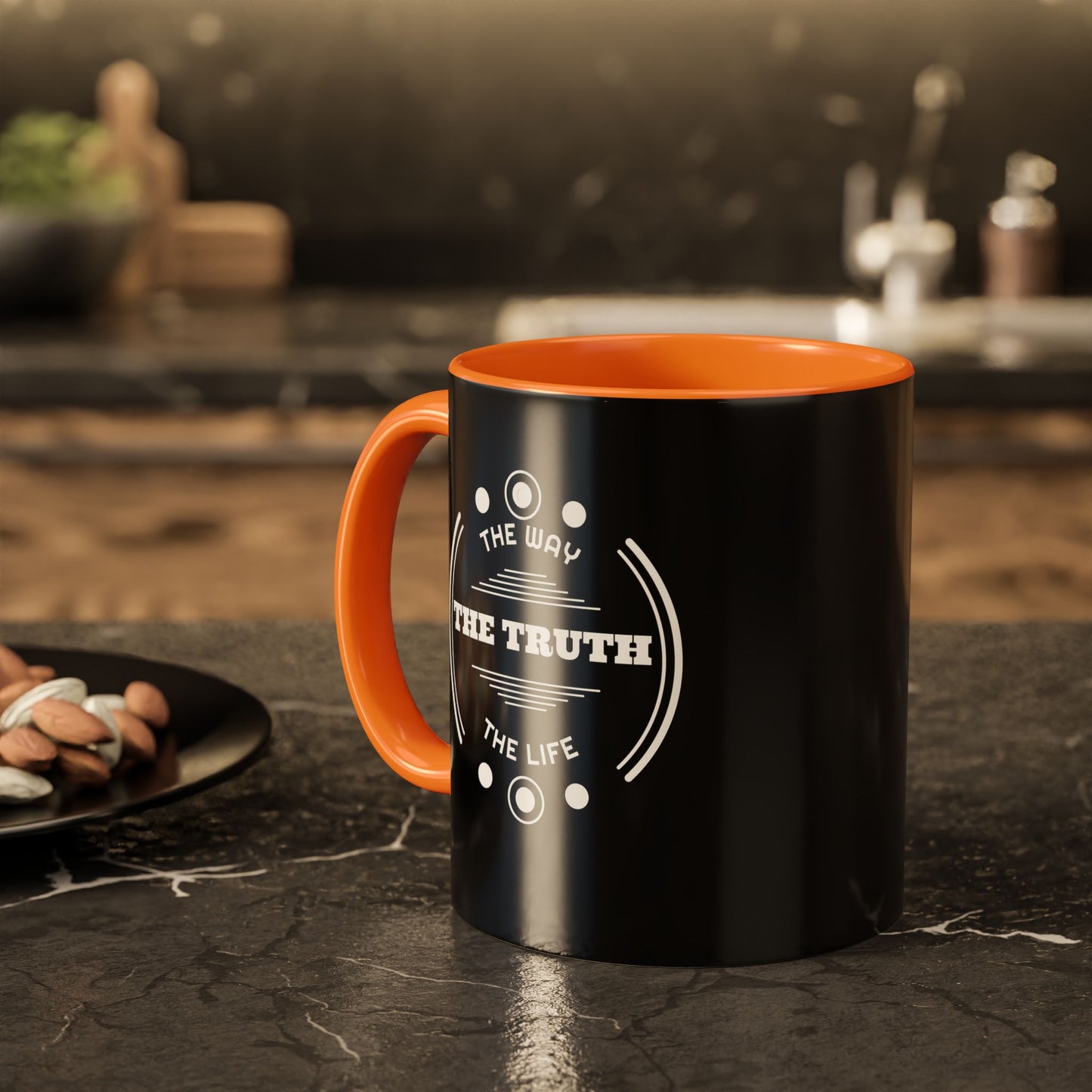 Black Inspirational Mug — “The Way The Truth The Life” Coffee Cup (11oz & 15oz)