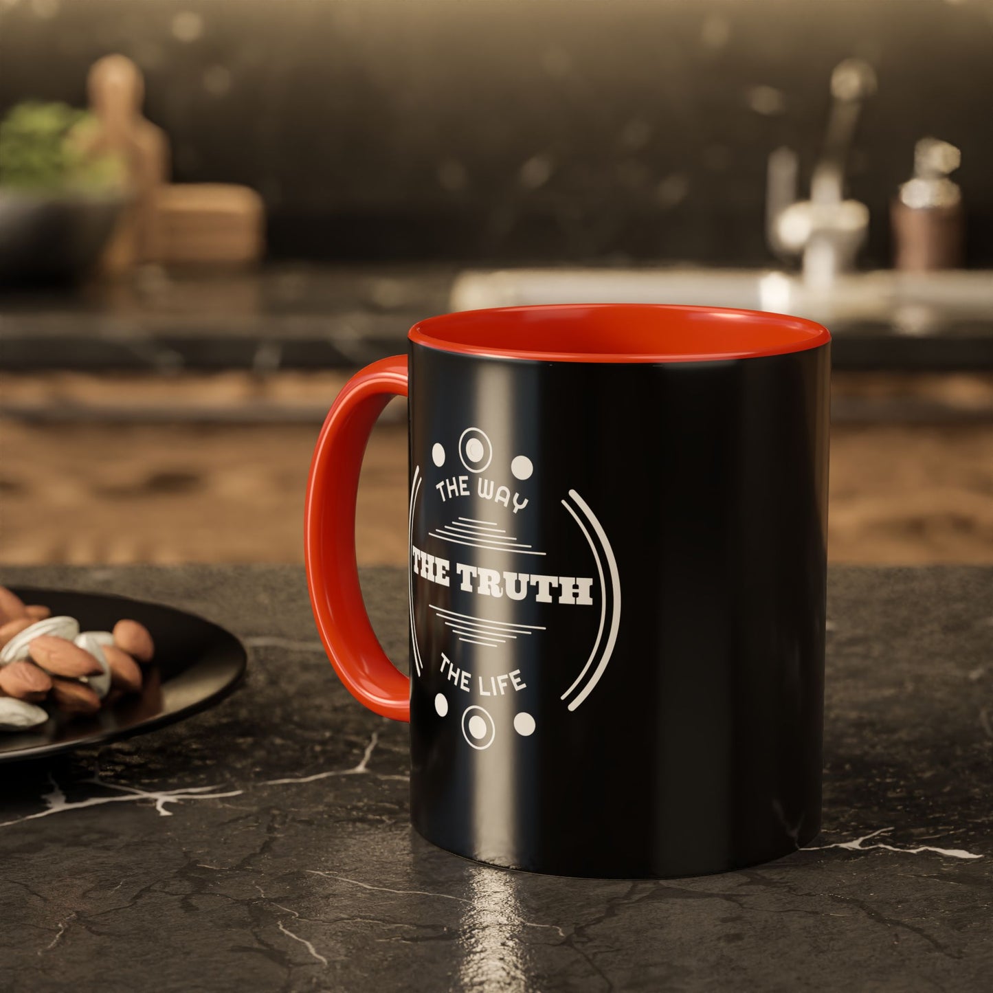 Black Inspirational Mug — “The Way The Truth The Life” Coffee Cup (11oz & 15oz)