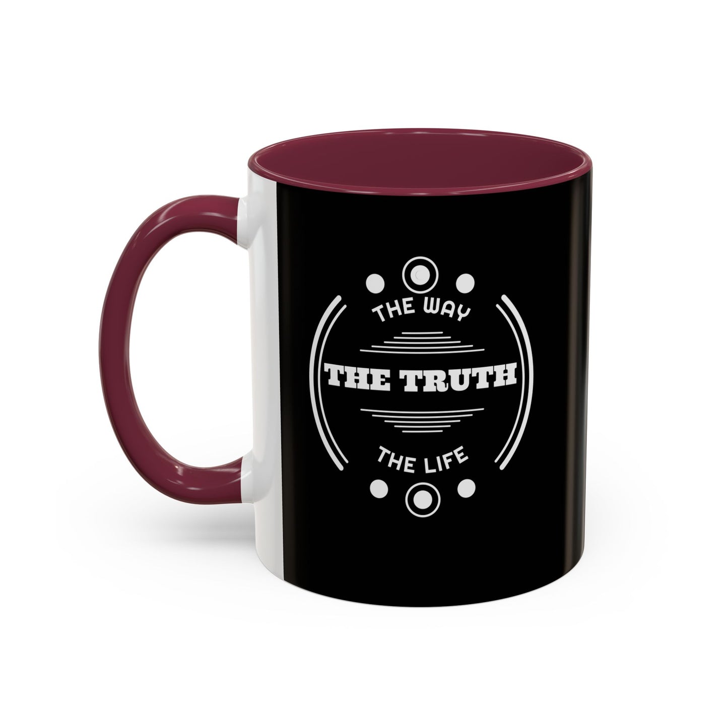 Black Inspirational Mug — “The Way The Truth The Life” Coffee Cup (11oz & 15oz)