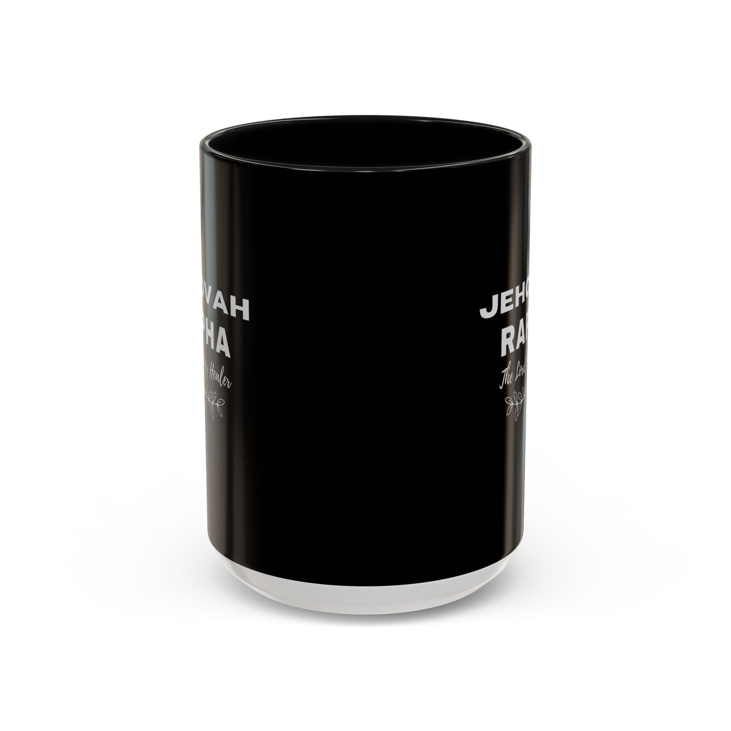 Jehovah Rapha Coffee Mug – 'The Lord My Healer' Black Accent Mug (11/15oz)
