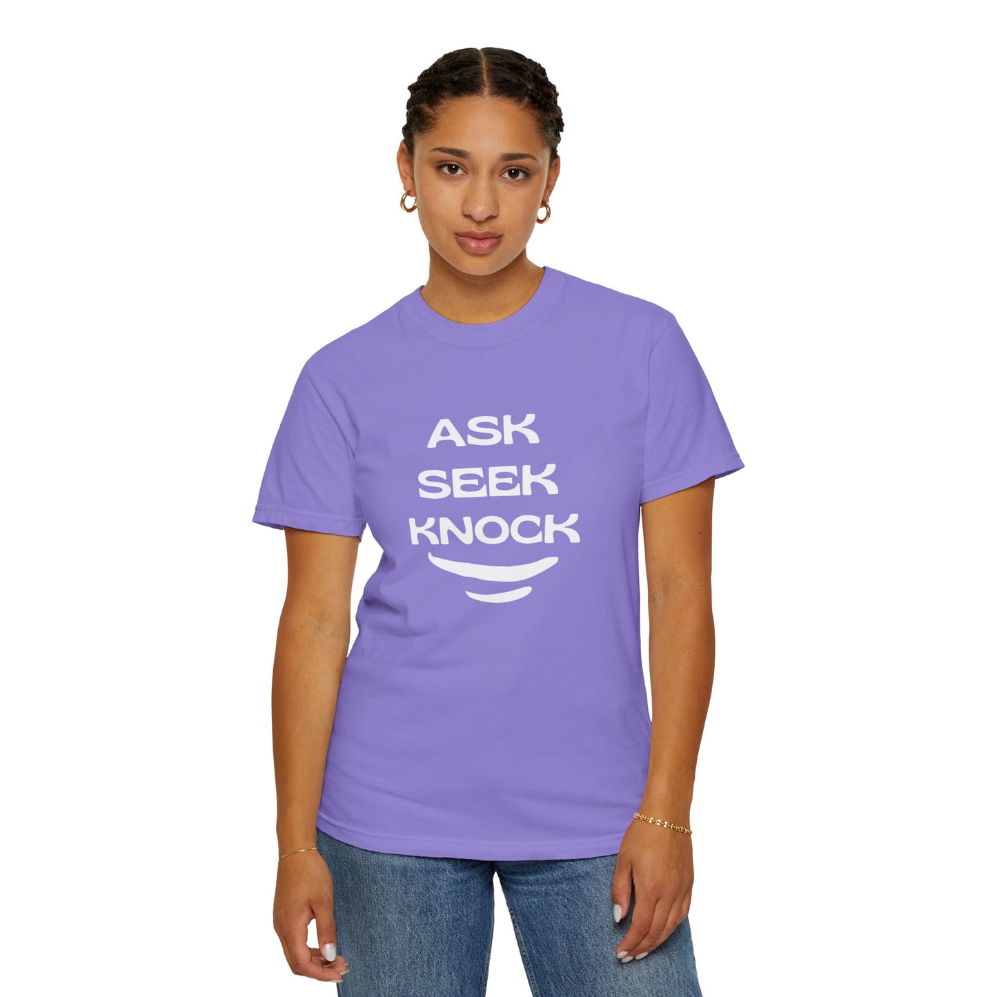 Ask Seek Knock T-Shirt — Inspirational Faith Graphic Tee