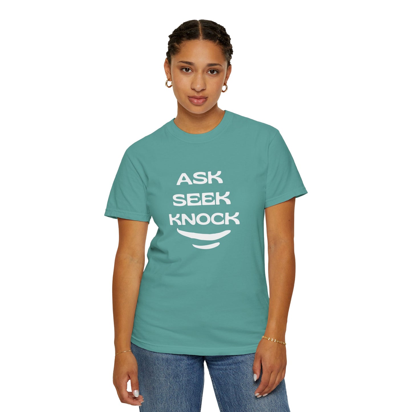 Ask Seek Knock T-Shirt — Inspirational Faith Graphic Tee