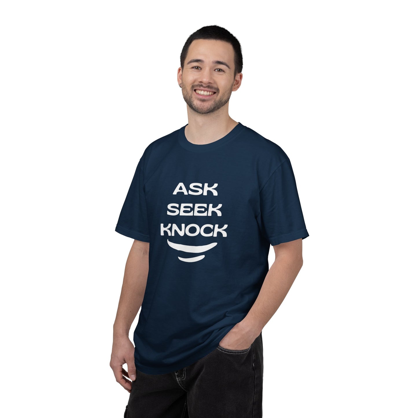 Ask Seek Knock T-Shirt — Inspirational Faith Graphic Tee