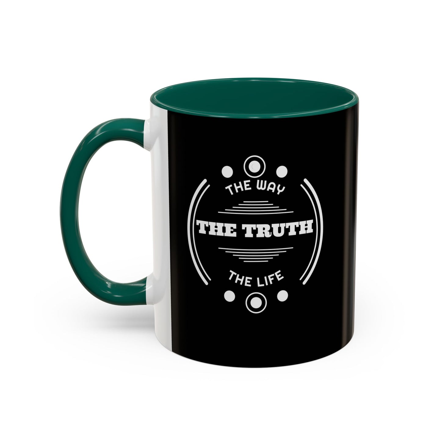 Black Inspirational Mug — “The Way The Truth The Life” Coffee Cup (11oz & 15oz)