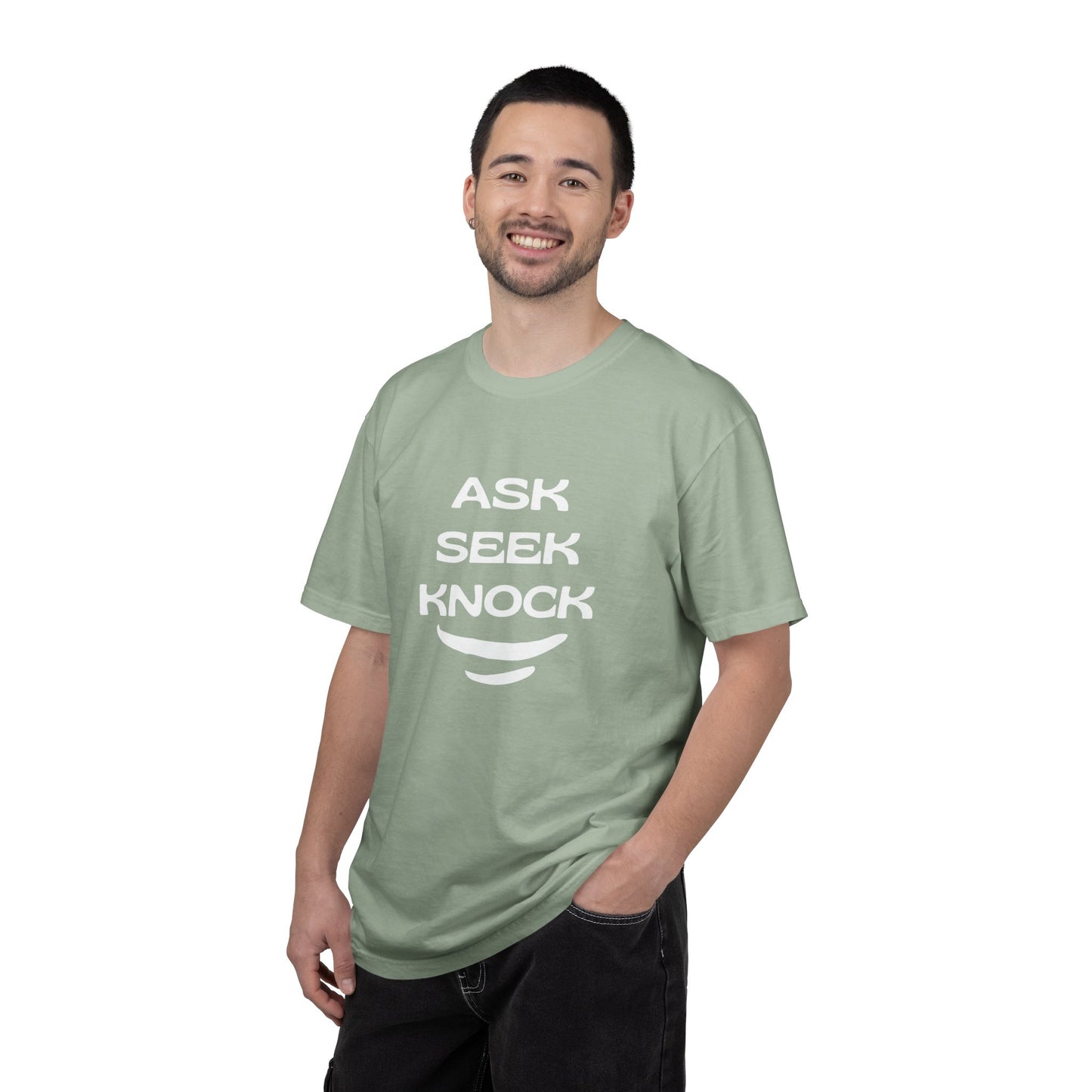 Ask Seek Knock T-Shirt — Inspirational Faith Graphic Tee