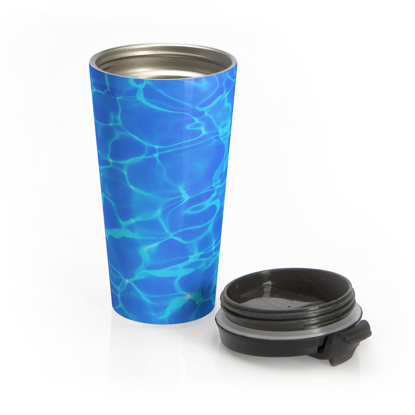 Ocean Pool Water Pattern Travel Mug — Stainless Steel Insulated Tumbler
