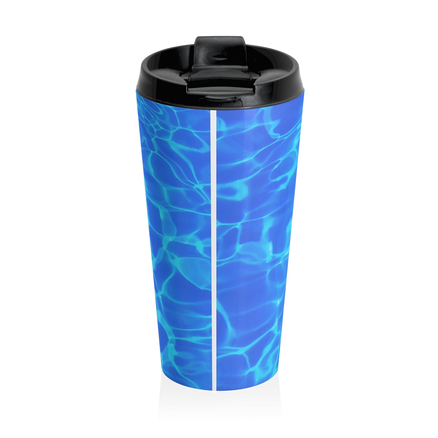 Ocean Pool Water Pattern Travel Mug — Stainless Steel Insulated Tumbler