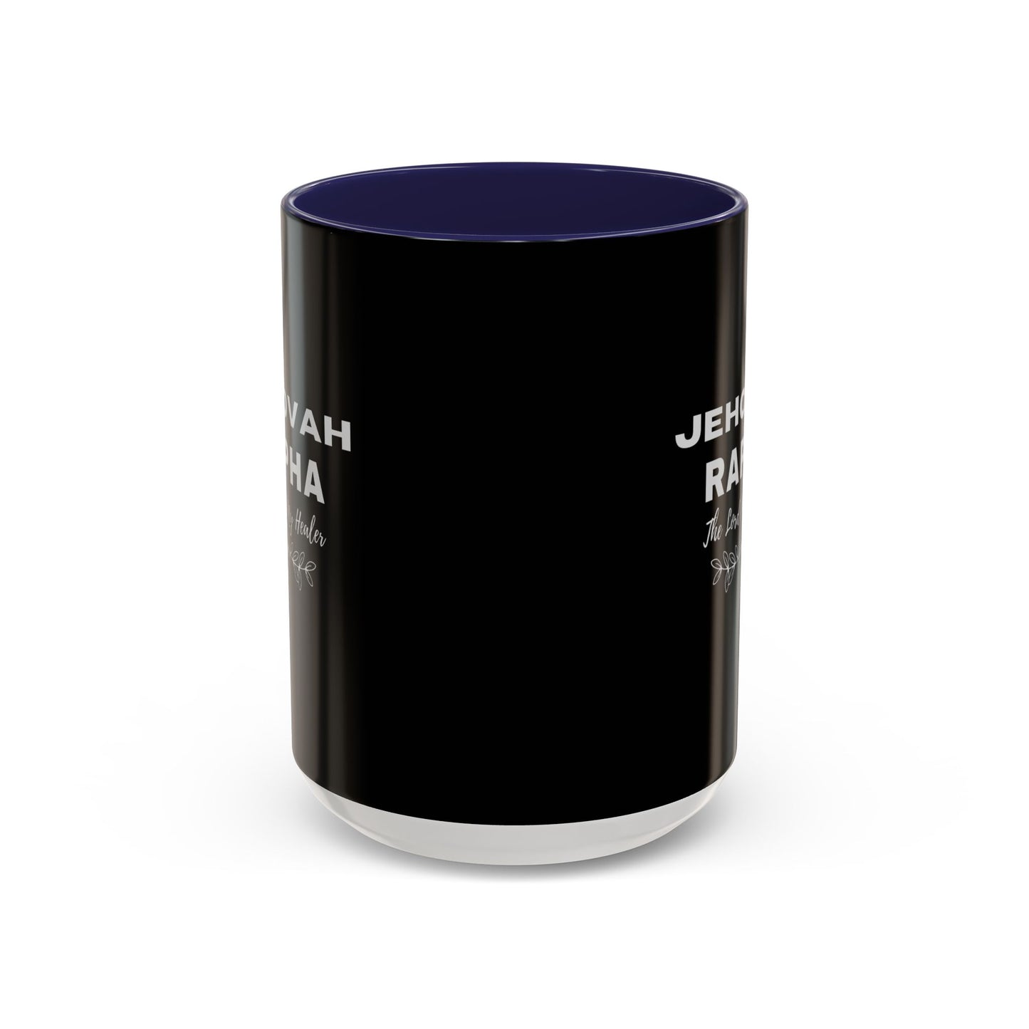 Jehovah Rapha Coffee Mug – 'The Lord My Healer' Black Accent Mug (11/15oz)