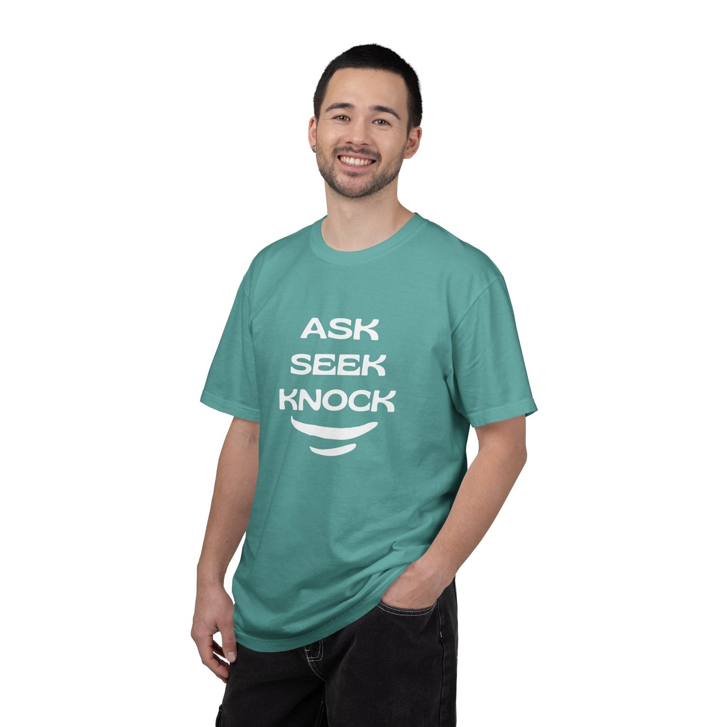 Ask Seek Knock T-Shirt — Inspirational Faith Graphic Tee