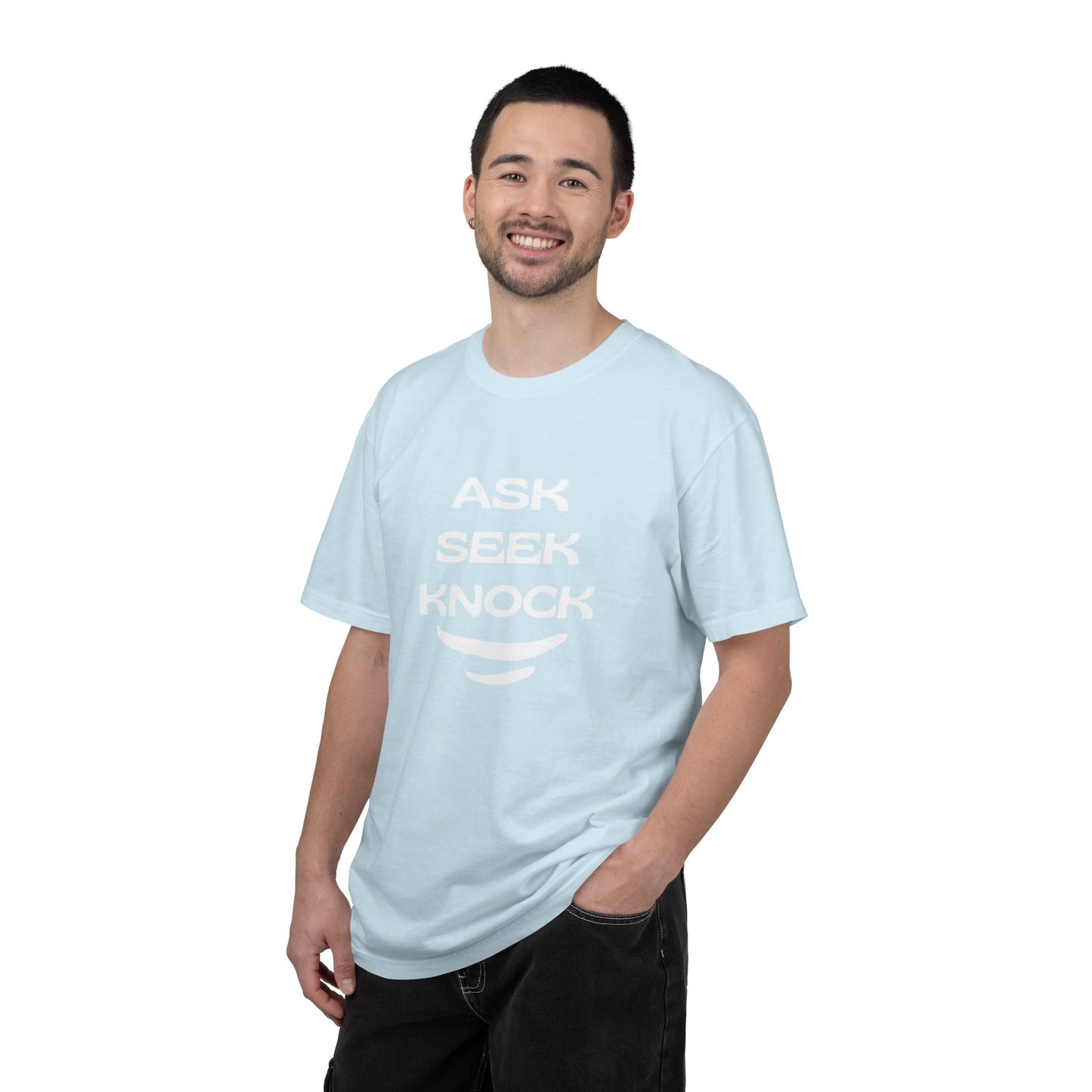 Ask Seek Knock T-Shirt — Inspirational Faith Graphic Tee