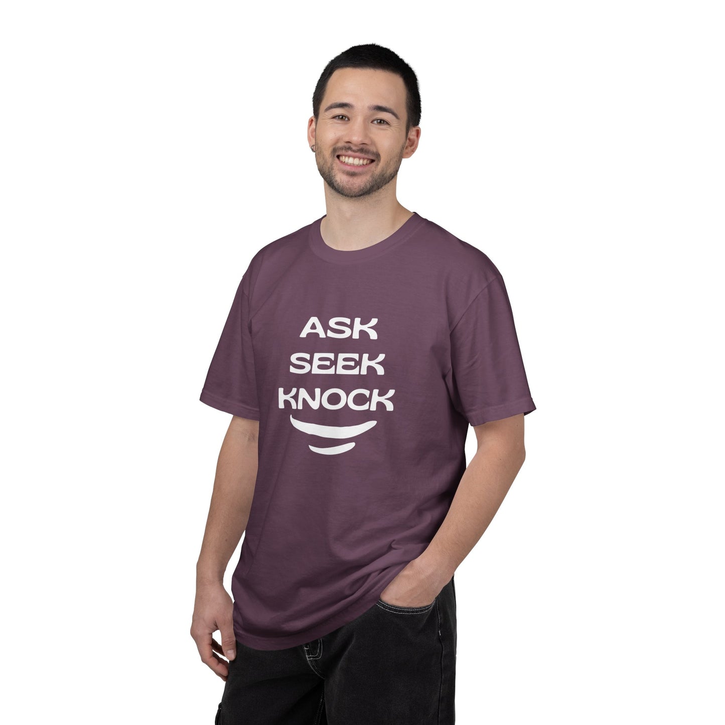 Ask Seek Knock T-Shirt — Inspirational Faith Graphic Tee