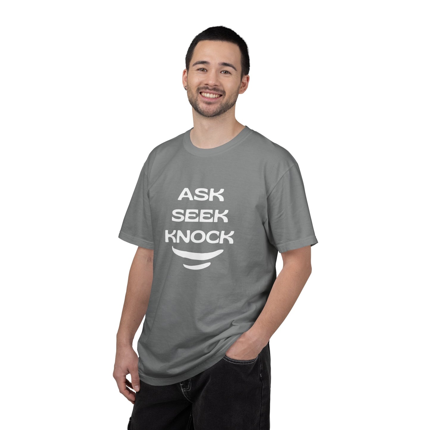 Ask Seek Knock T-Shirt — Inspirational Faith Graphic Tee