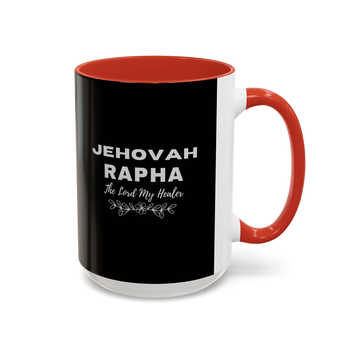 Jehovah Rapha Coffee Mug – 'The Lord My Healer' Black Accent Mug (11/15oz)