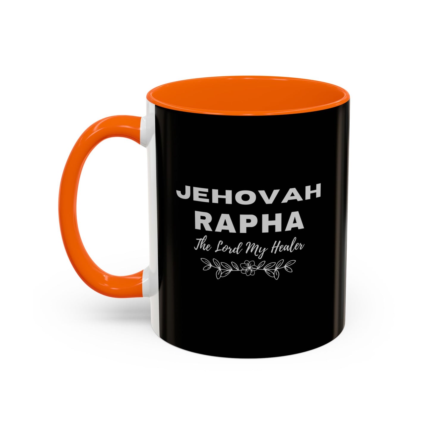 Jehovah Rapha Coffee Mug – 'The Lord My Healer' Black Accent Mug (11/15oz)