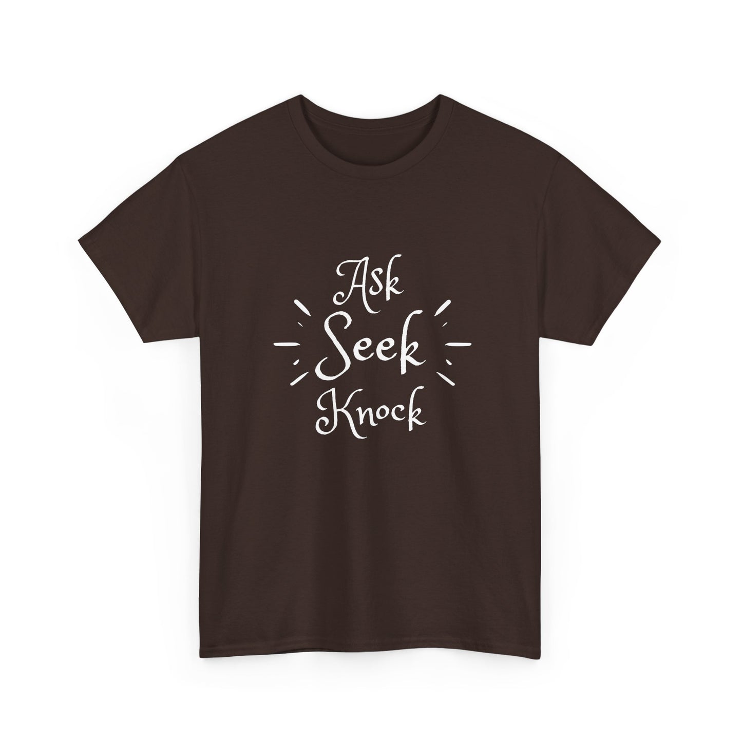 Ask Seek Knock Tee — Inspirational Christian Faith T-Shirt