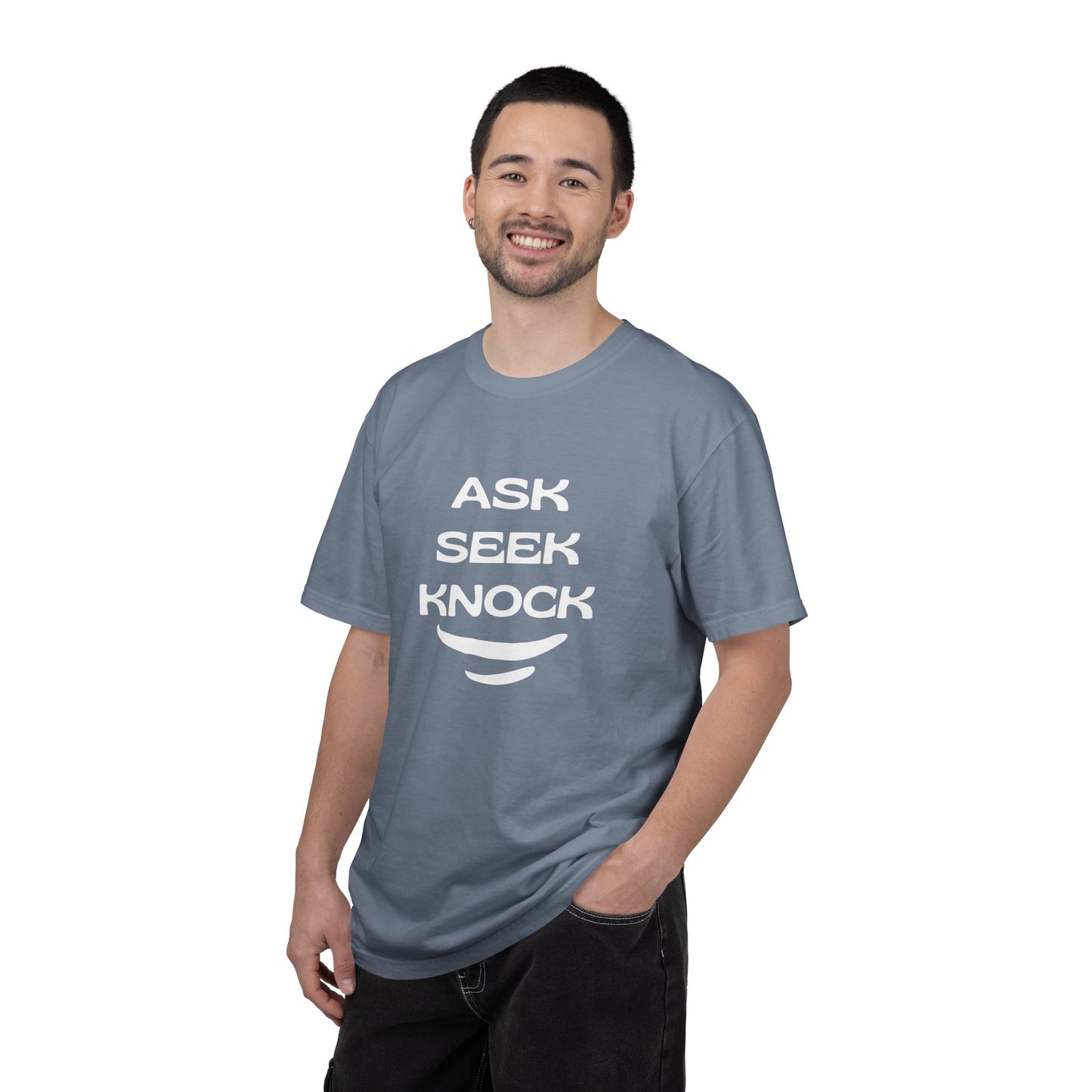 Ask Seek Knock T-Shirt — Inspirational Faith Graphic Tee