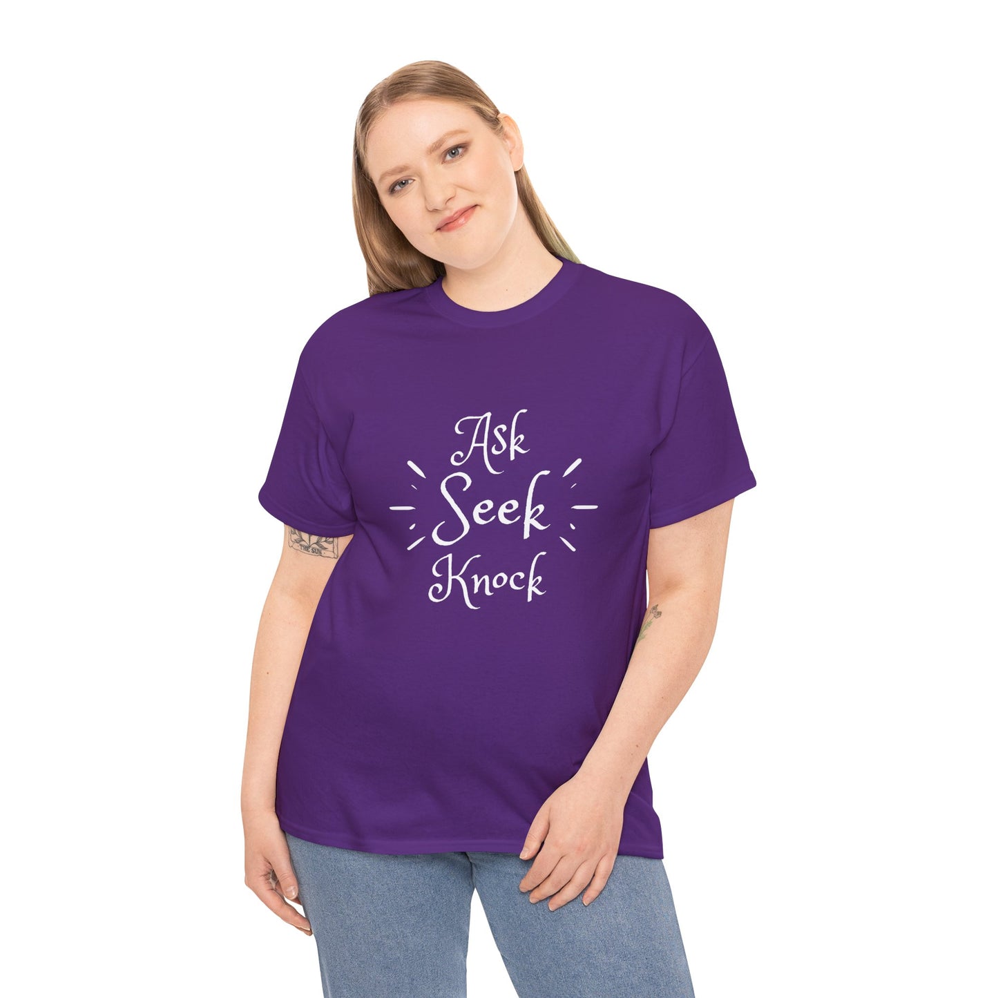 Ask Seek Knock Tee — Inspirational Christian Faith T-Shirt