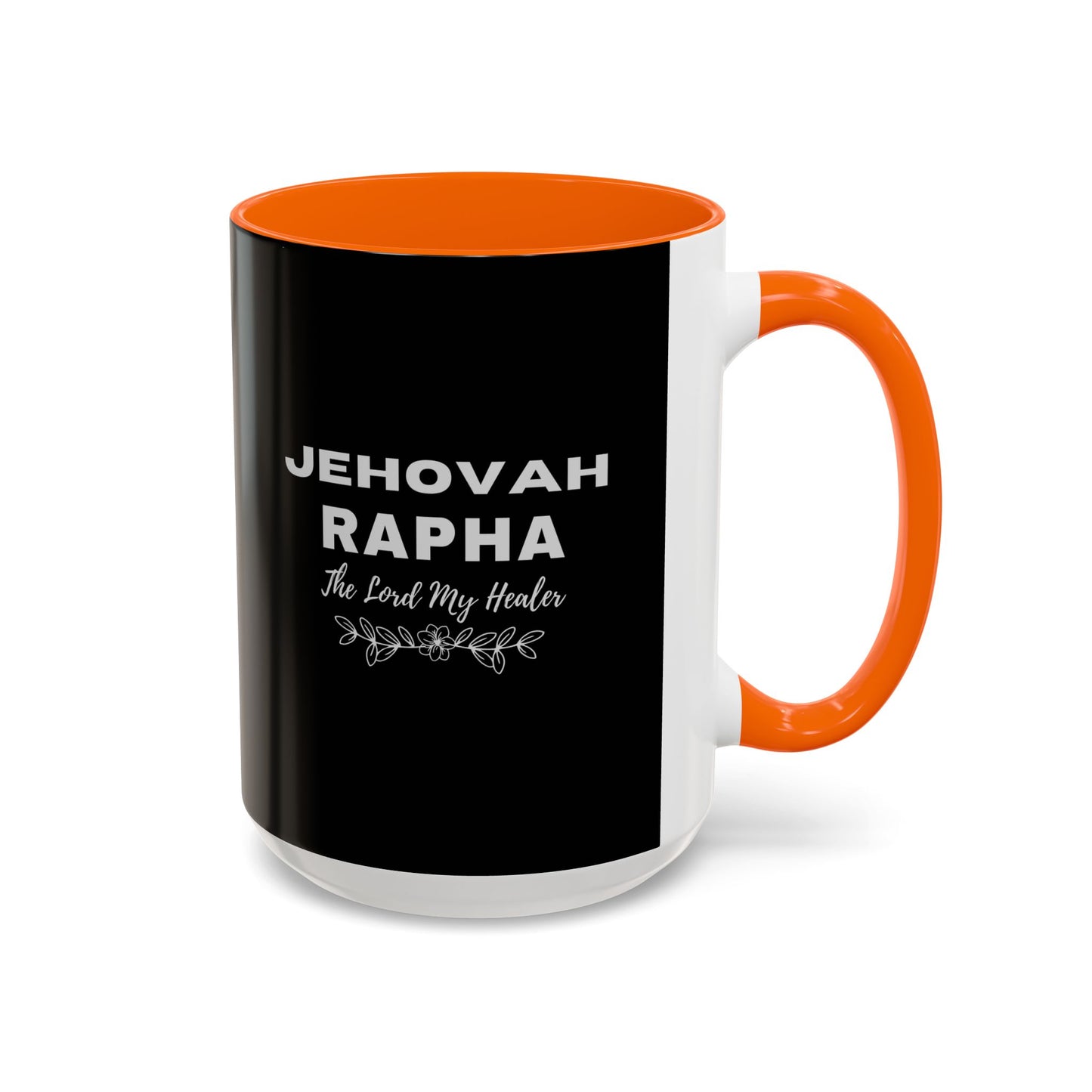 Jehovah Rapha Coffee Mug – 'The Lord My Healer' Black Accent Mug (11/15oz)
