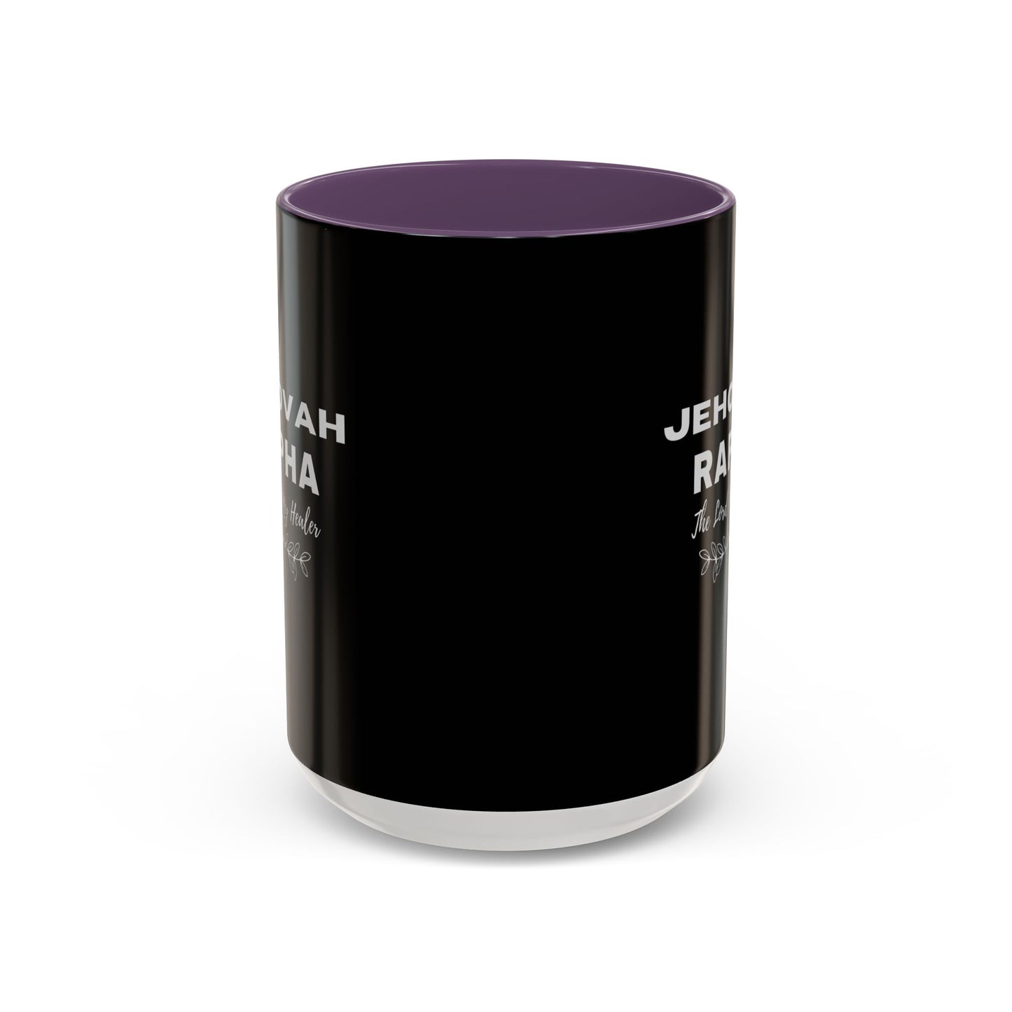 Jehovah Rapha Coffee Mug – 'The Lord My Healer' Black Accent Mug (11/15oz)