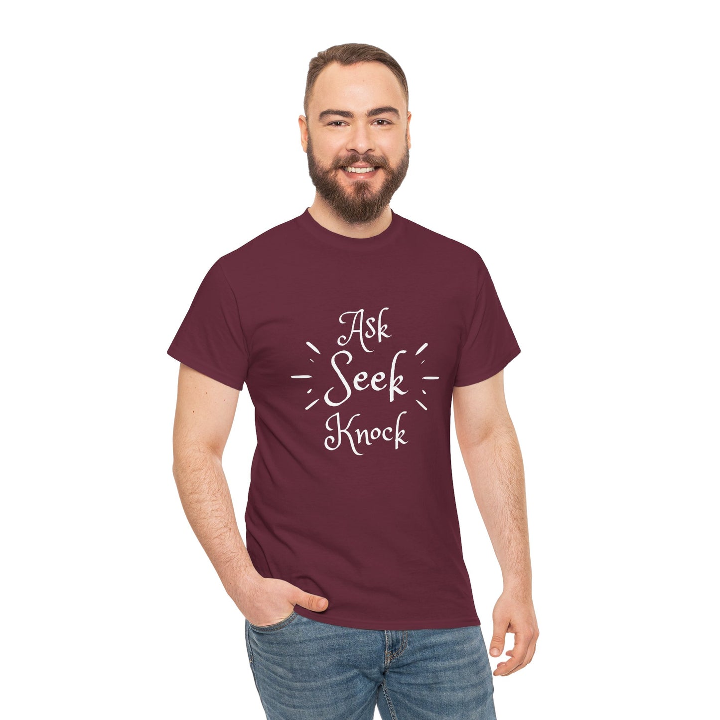 Ask Seek Knock Tee — Inspirational Christian Faith T-Shirt