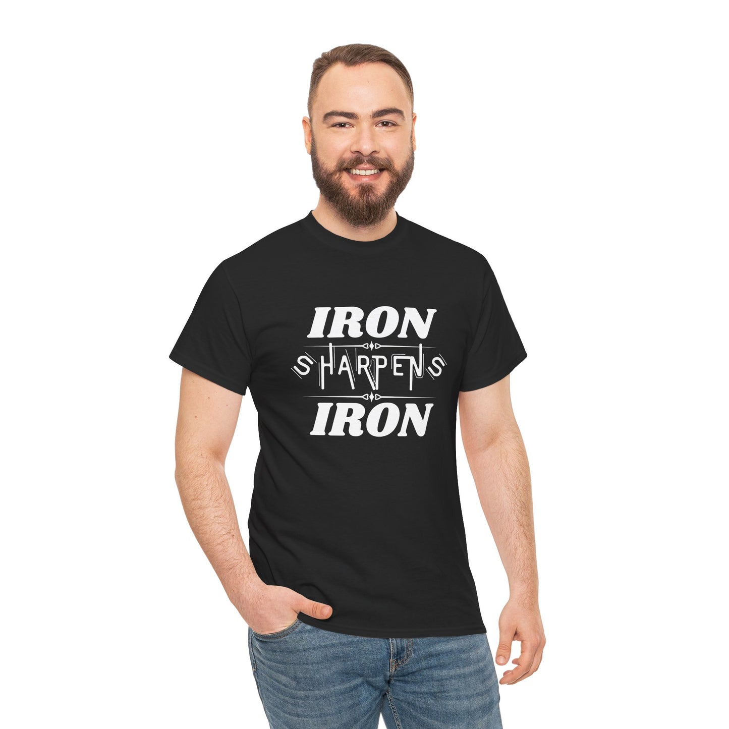 Iron Sharpens Iron T-Shirt — Motivational Christian Fitness Tee
