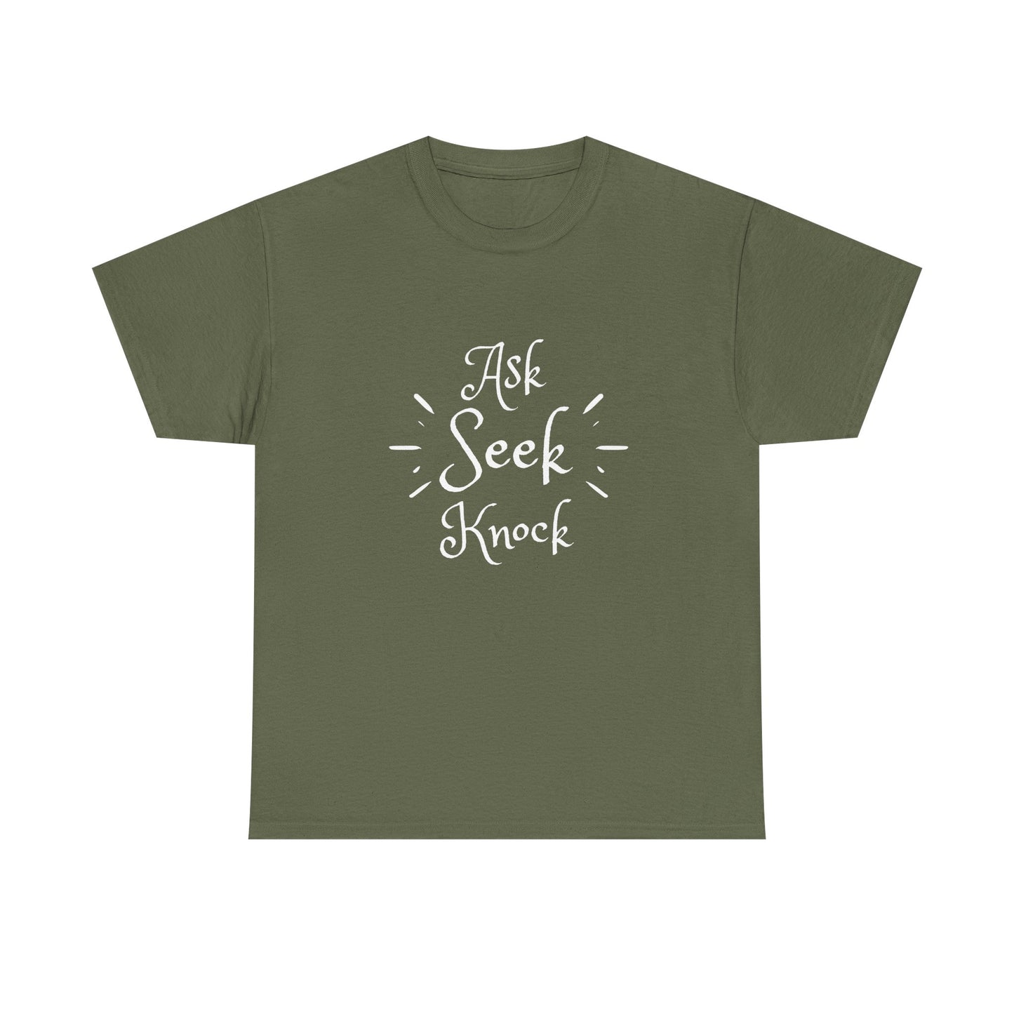 Ask Seek Knock Tee — Inspirational Christian Faith T-Shirt