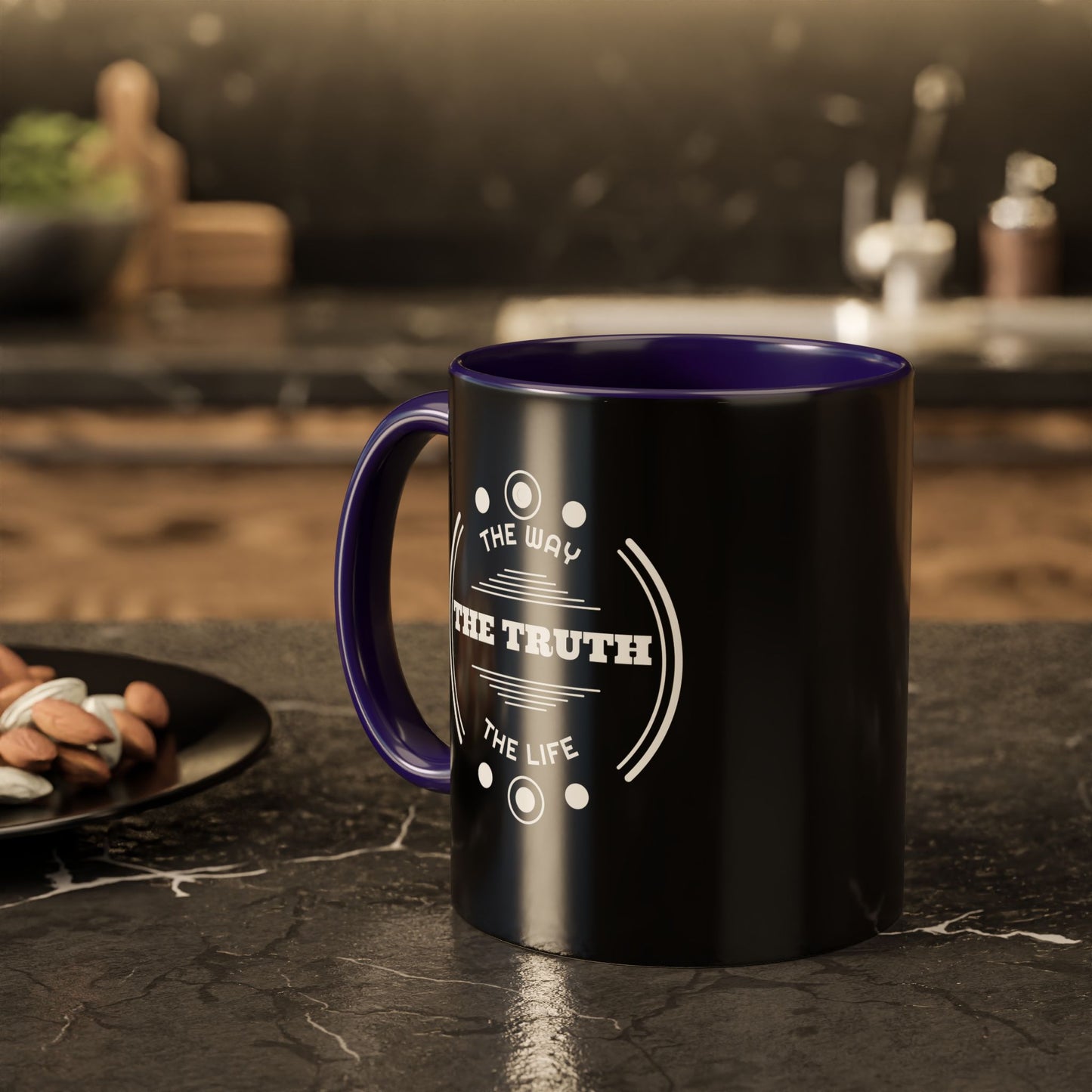 Black Inspirational Mug — “The Way The Truth The Life” Coffee Cup (11oz & 15oz)