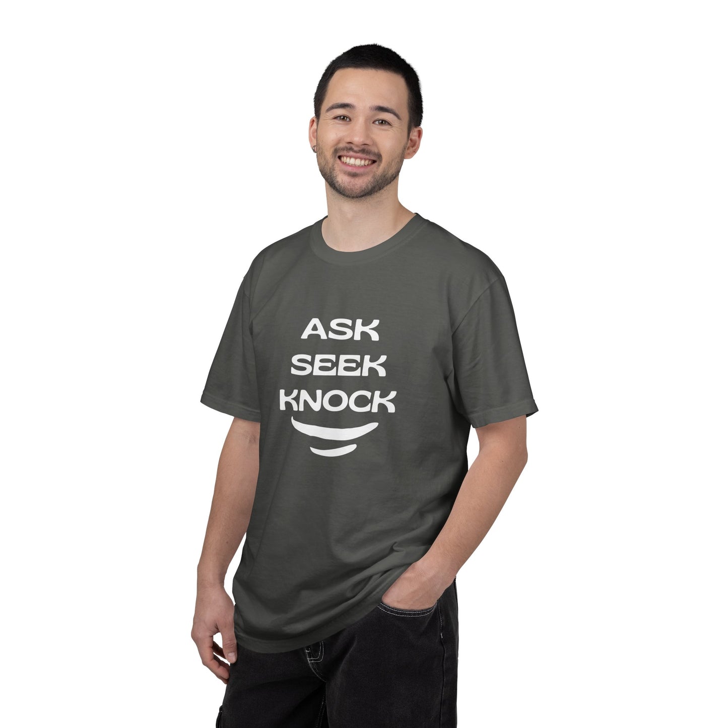 Ask Seek Knock T-Shirt — Inspirational Faith Graphic Tee