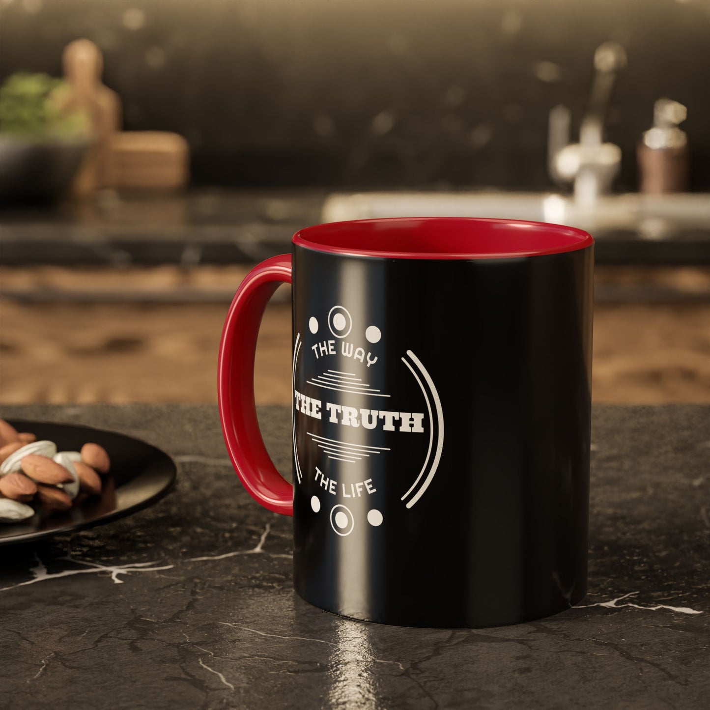 Black Inspirational Mug — “The Way The Truth The Life” Coffee Cup (11oz & 15oz)
