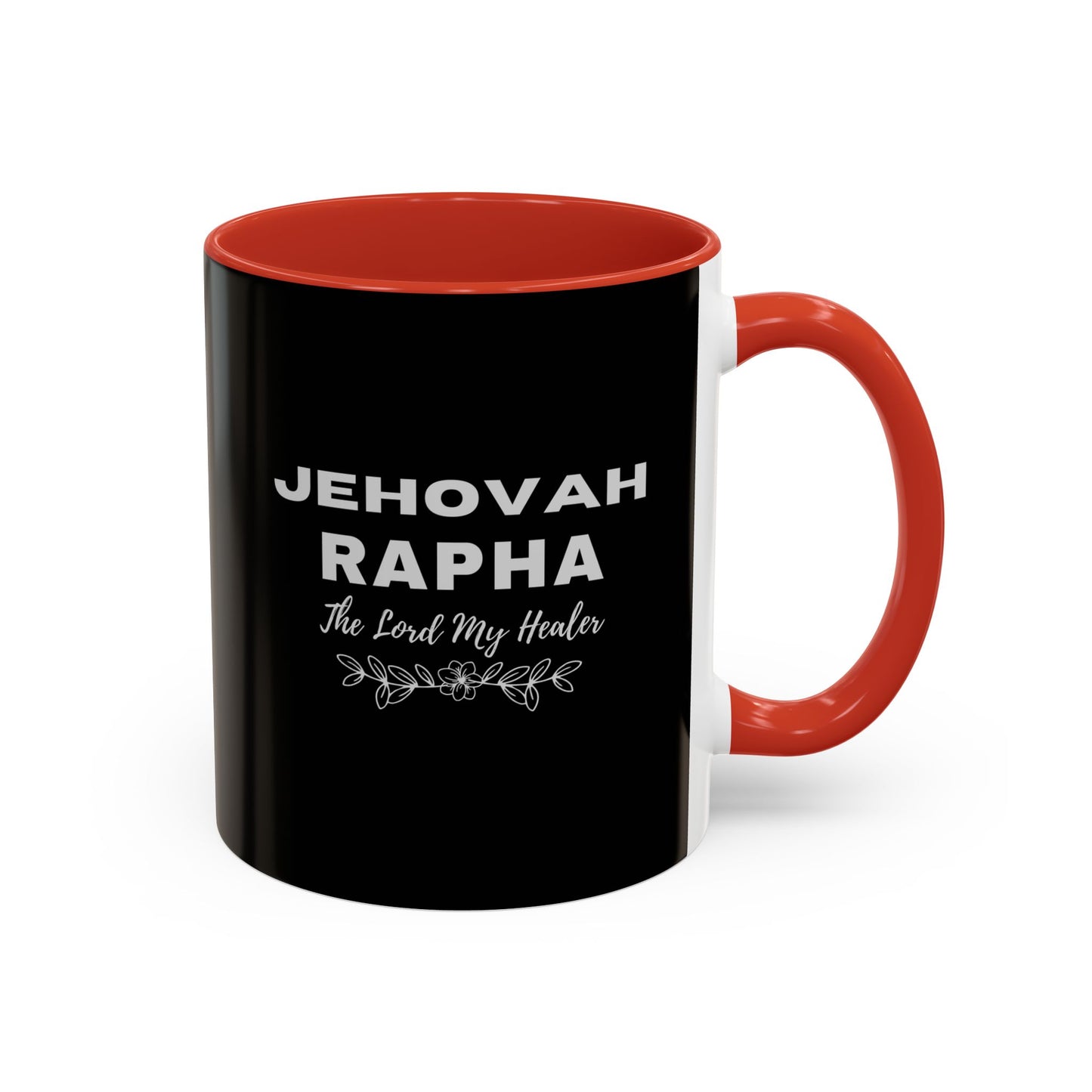 Jehovah Rapha Coffee Mug – 'The Lord My Healer' Black Accent Mug (11/15oz)