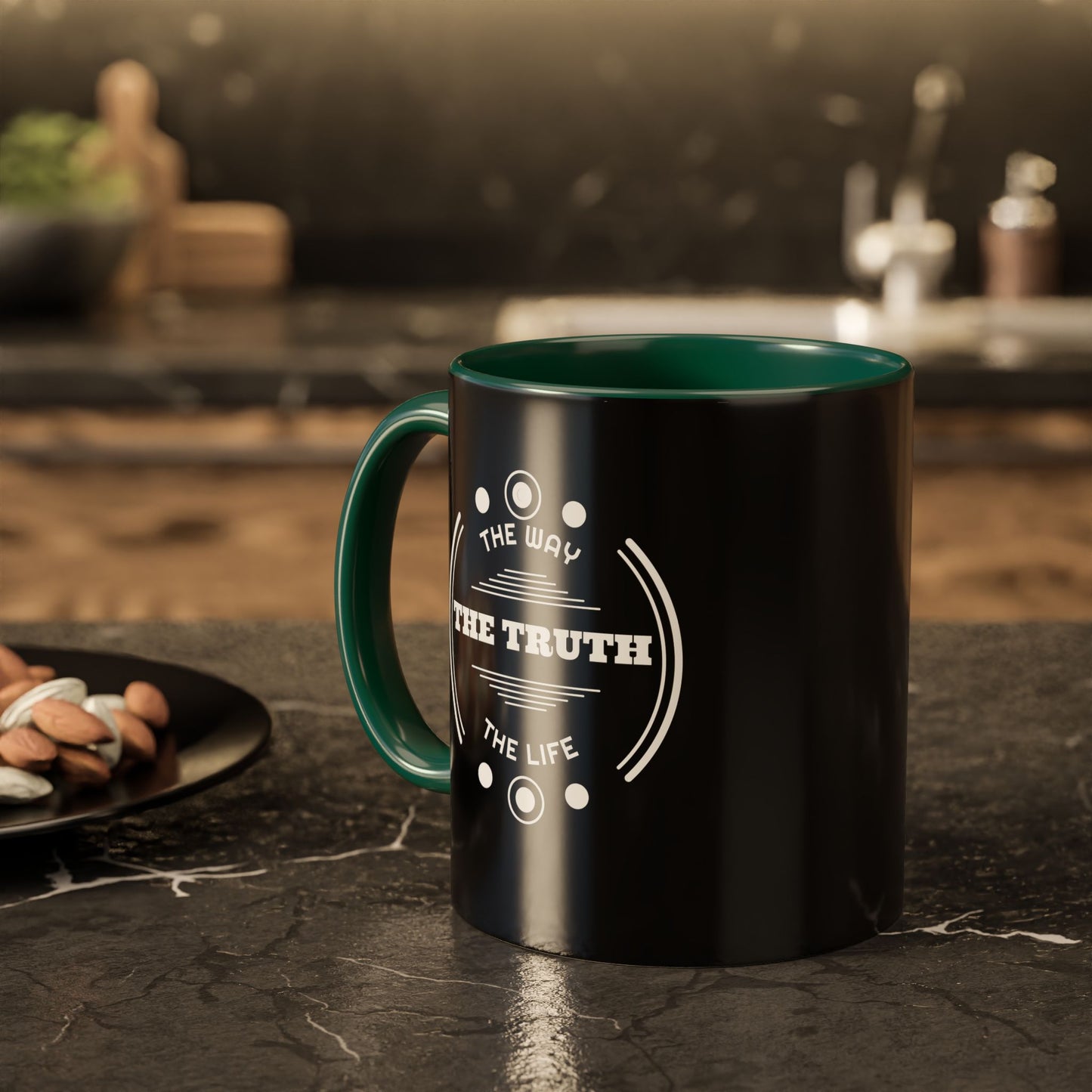 Black Inspirational Mug — “The Way The Truth The Life” Coffee Cup (11oz & 15oz)
