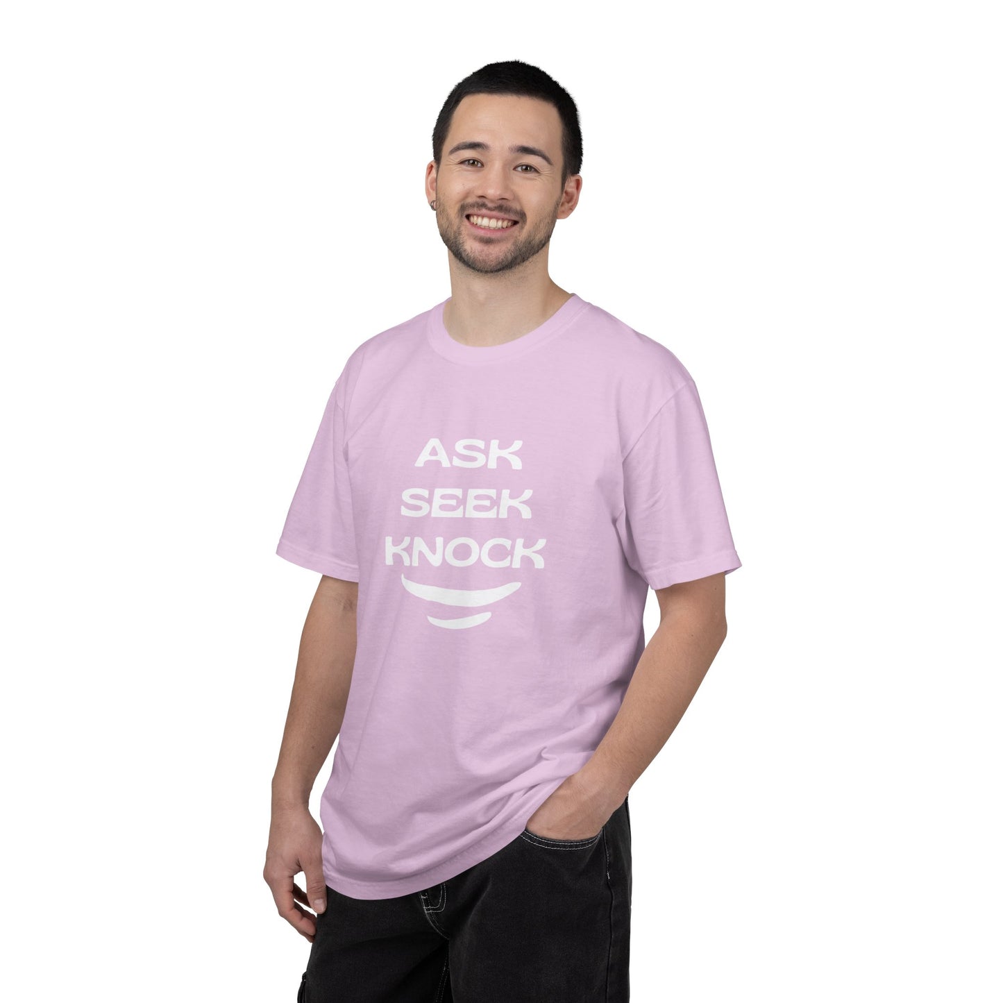 Ask Seek Knock T-Shirt — Inspirational Faith Graphic Tee