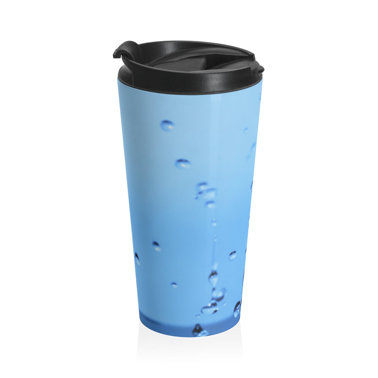 Blue Water Droplets Stainless Steel Travel Mug — Insulated Bubble Design